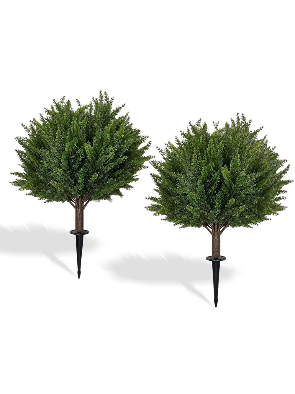 Set of 2 Artificial Topiary Bush Stakes - Lush Green